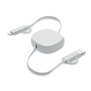 60 W zatahovací nabíjecí kabel - LINEA - bílý