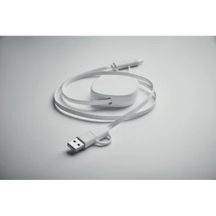 60 W zatahovací nabíjecí kabel - LINEA - bílý