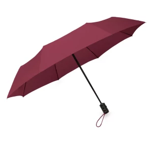 Skládací deštník LEEDS, automatický - Maroon