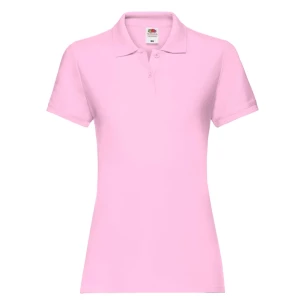Dámské polo tričko Fruit Of The Loom Premium - světle růžové