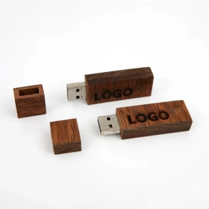 Flash disk Wood 32Gb - hnědý